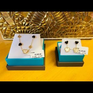 14K, Mother of Pearl, Onyx, diamond